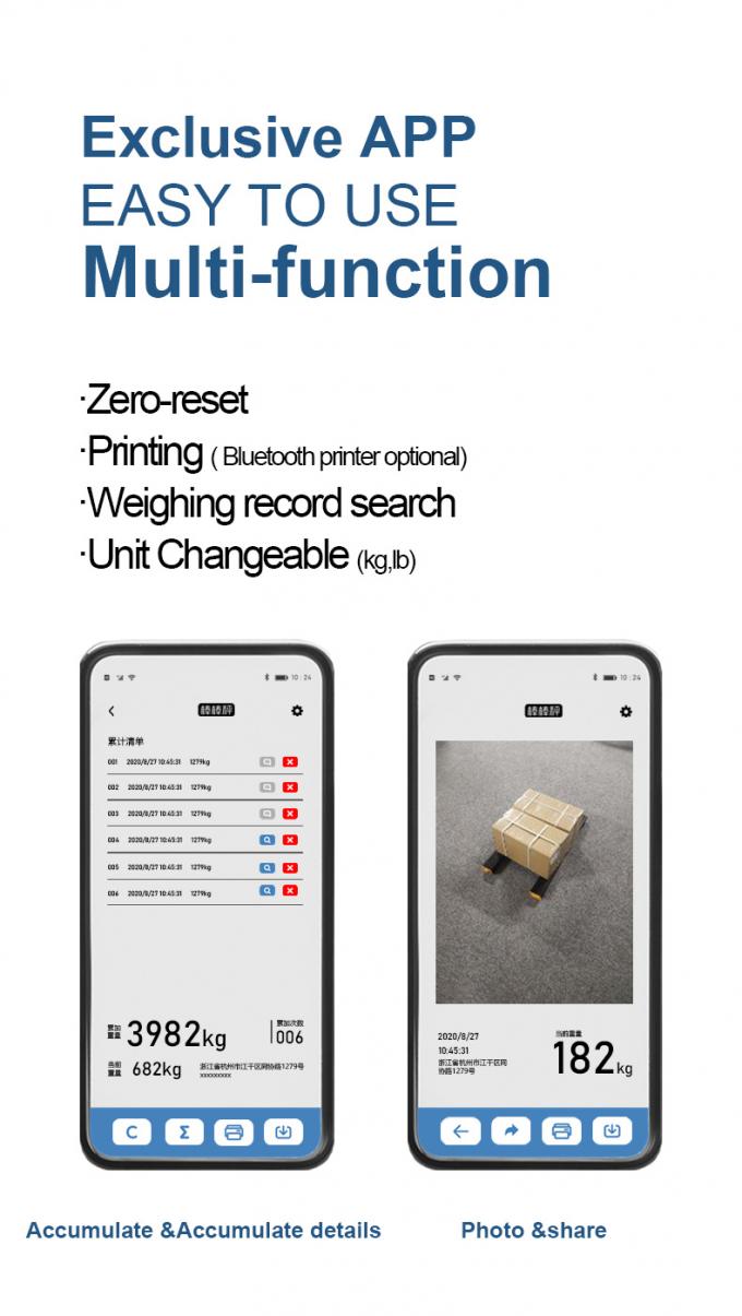 Bluetooth-Industrialwaage für Paletten, Stangewichtung 1500kg tragbare Balkenwaage 5