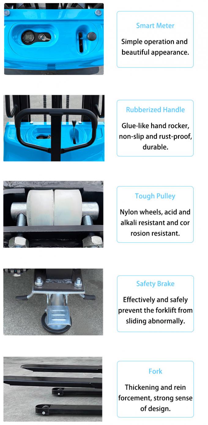 Walking-Typ Semi-Electric Stapler Truck, Stapeln von Paletten Jack 4m Heben Höhe 1