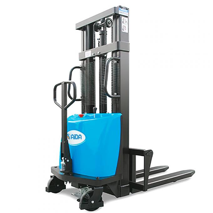 flexibler, halbelektrischer Walkie Stacker, halbelektrischer Straddle Stacker 1,5 Tonnen 0