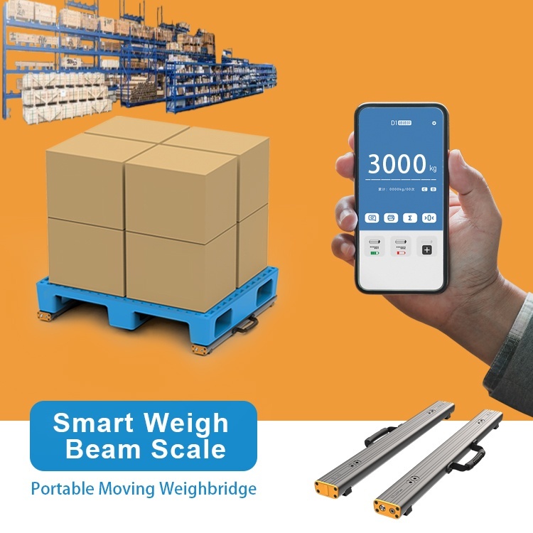 Deviating Pallet Tragbare Bluetooth-Palettenbalkenwaage 1500 kg